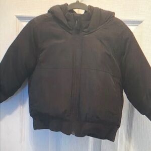 Kids Black Hooded Winter Jacket